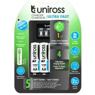UNIROSS Ultra Fast Ladegerät + 4x2700mAh AA