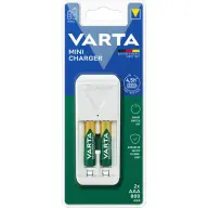 VARTA Mini Ladegerät Weiß + 2x800mAh AAA