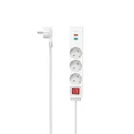 HAMA 223185 Elosztó 3 aljzat 2x USB 1.4m fehér kapcsolós