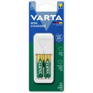 VARTA Mini Ladegerät Weiß + 2x2100mAh AA