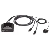 ATEN 2-Port 4K DisplayPort USB-C Cable KVM Switch with Remote Port Selector US3312
