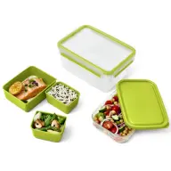 EMSA Clip & Go Lunchbox XL étel tároló doboz 2.3 l zöld / átlátszó