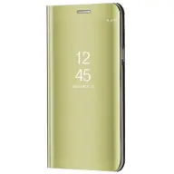 ZONE Smart View Cover Oldalra nyíló tok hívás mutatóval iPhone 14 Pro Max arany (utángyártott)