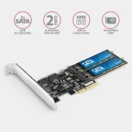 AXAGON PCES-SA4M2 PCIe kontrolor 2x SATA 6G + 2x SATA M.2