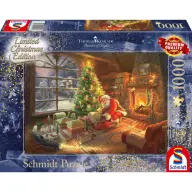 SCHMIDTSPIELE Puzzle játék 1000 darabos Thomas Kinkade Santa Claus is here! limitált karácsonyi kiadás