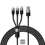 BASEUS USB Lightning + Micro USB + USB Type C adapter Črn 1.2m CAXS000001