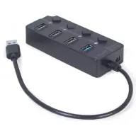 GEMBIRD 4-port USB hub (1 x USB 3.1 + 3 x USB 2.0) negru