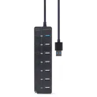 GEMBIRD 7-port USB hub (1 x USB 3.1 + 6 x USB 2.0) with switches crno