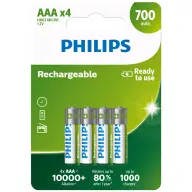 PHILIPS Rechargeable NiMH Micro-Mignon-Akkus (AAA) 700mAh 4 Stk.