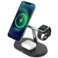XPRO 3in1 MagSafe QI Žica bez stalak za punjenje QC 15W crno