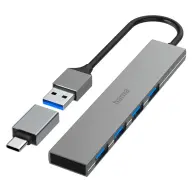 HAMA USB 3.2 Gen1 HUB 1:4 Port 5GB/s + USB Type-C OTG