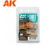 AK INTERACTIVE Basic Dirt Effects Train Series Weathering Set pigment készlet 3x 35 ml
