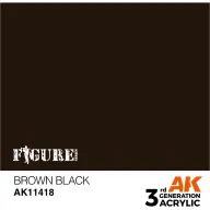 AK INTERACTIVE Figure Brown Black barnás fekete akrilfesték 17ml