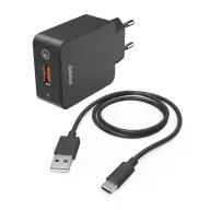 HAMA Hálózati töltő szett "QC 3.0" USB -Type-C kábellel 19.5W