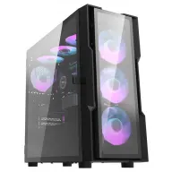 DARKFLASH DK431 Glass fekete + 4 db ventilátor