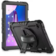 HAFFNER TB-328 ütésálló tablet tok 360 fokos védelemmel 4H kijelzővédő üvegge Lenovo Tab M10 10.1 (3rd Gen.) fekete