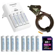 Vadkamera kiegészítő szett (Eneloop 2000 mAh AA akku x 12 + töltő + 32GB SD + Python 8mm)