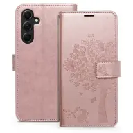HAFFNER Mezzo Book oldalra nyíló bőr tok Samsung Galaxy A54 5G fa rózsaszínarany