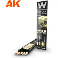AK INTERACTIVE Weathering pencils Dirt & marks set koszolódás kopás effektus vízbázisú festék ceruza készlet