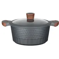 RESTO-KITCHENWARE Capella 93503 Posuđe za kuhanje / lonac poklopac 24 cm 4.6 l crno