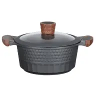 RESTO-KITCHENWARE Capella 93501 Posuđe za kuhanje / lonac poklopac 20 cm 2.6 l crno