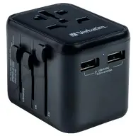 VERBATIM UTA-01 Putnik adapter univerzalno 2xUSB crno