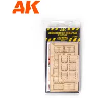 AK INTERACTIVE 1/35 Fa dobozok vegyi veszély jelöléssel 3 darabos dioráma modell kiegészítő