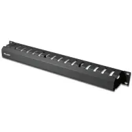 EQUIP 19" Rack Mount Cable Management Panel Black 327313