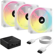 CORSAIR iCUE LINK QX120 RGB 3 darabos szett vezérlővel fehér