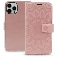 HAFFNER Mezzo Book usnjen ovitek z odpiranjem ob strani iPhone 15 Pro rožnato zlata
