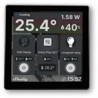 SHELLY ALL-KAP-WDB Wall Display Wi-Fi+Bluetooth villanykapcsoló + színes érintőképernyős vezérlőpanel fekete