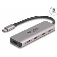 DELOCK USB 5 Gbps Tetején 4 USB porttal rendelkező USB Type-C hub USB Type-C csatlakoztatóval