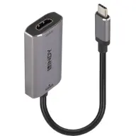 LINDY USB 3.1 Type C HDMI 2.1 Transformator Schwarz und Grau 11cm 43327