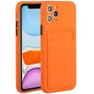 WOOZE Card Slot szilikon tok kártyatartóval Apple iPhone 15 Pro narancssárga