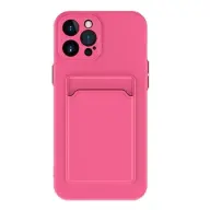 WOOZE Card Slot szilikon tok kártyatartóval Apple iPhone 15 Pro Max magenta