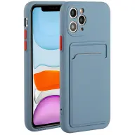 WOOZE Card Slot szilikon tok kártyatartóval Apple iPhone 15 Plus leander-szürke