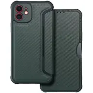 ZONE Razor Book oldalra nyitható tok bőrhatású karbon minta Samsung Galaxy S24 Plus zöld