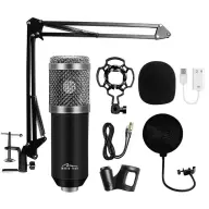 MEDIA-TECH MT397S Studio i Streaming Mikrofon crne i srebrne