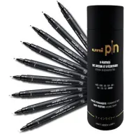 UNI PIN Tube Rajzmarker készlet 9 különböző vonalvastagság fekete