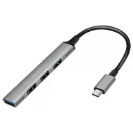 LOGILINK USB 3.2 Gen1 Type C 4-port slim hub with aluminum casing