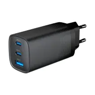 GEMBIRD 3-port 65 W GaN USB PowerDelivery fast charger crno
