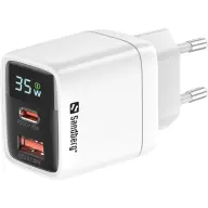 SANDBERG 2in1 Charger 1xUSB-C 1xUSB 35W alb