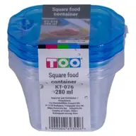 TOO 3db-os 280ml-es téglalap alakú ételtároló doboz szett