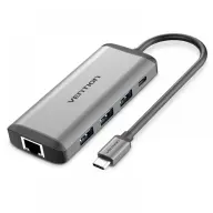 VENTION Type-C to HDMI/USB3.0x3/RJ45/TF/SD/PD Converter