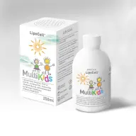 Lipocell multikids liquid dietary supplement with peach flavor 250 ml