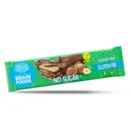 Brain Foods gluténmentes ostyaszelet csokoládéba mártott mogyorós kakaós krémmel töltött édesítőszerekkel 40 g