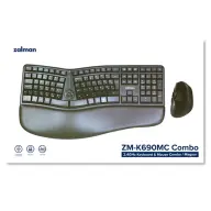 ZALMAN ZM-K690M ergonomisch Tastaturen + Maus USB-C ungarisch