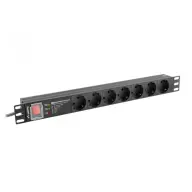 LANBERG PDU-PRO-07F-0200-BK 7 podloška razdelnik 2m crno prekidač zaštićeno