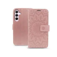 HAFFNER Mezzo Book Oldalra nyíló bőr tok Samsung Galaxy A35 5G rózsaszínrarany