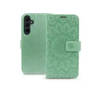 HAFFNER Mezzo Book Oldalra nyíló bőr tok Samsung Galaxy A35 5G zöld
